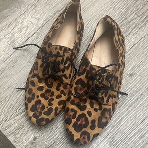 Leopard Print Lace-Up Women's Shoes